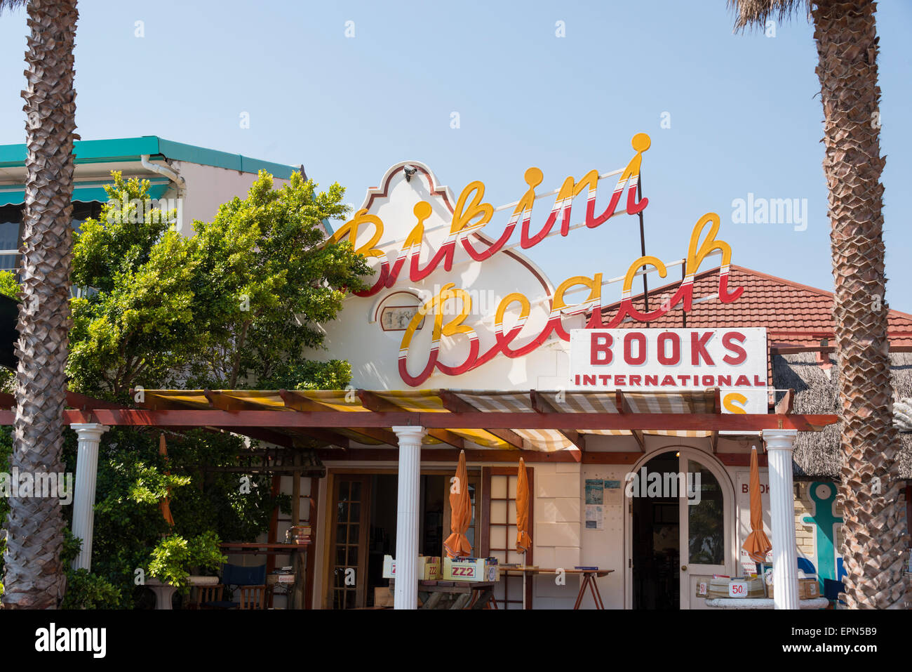 Bikini Beach Book Shop, Gordon's Bay, Helderberg District, Cape Peninsula,  Western Cape Province, Republic of South Africa Stock Photo - Alamy