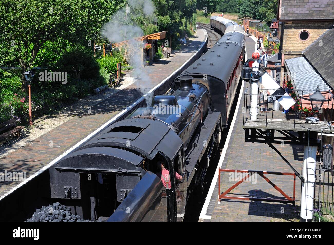 Steam Locomotive British Rail Standard Class 5 4-6-0 number 73129, Arley, Worcestershire, England, UK, Western Europe. Stock Photo