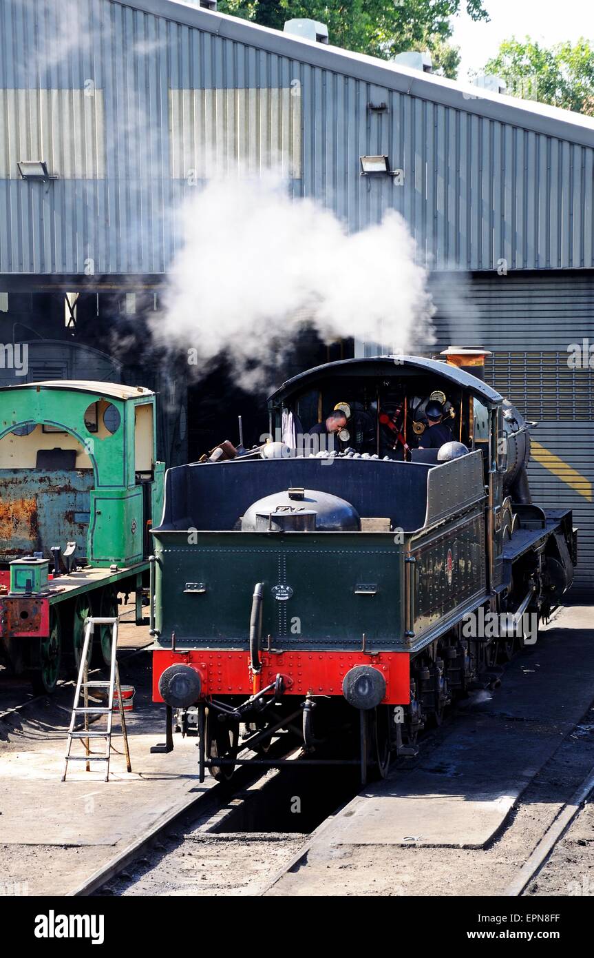Steam Locomotive 7800 Class 4-6-0 Erlestoke Manor number 7812, Bridgnorth, Shropshire, England, UK, Western Europe. Stock Photo