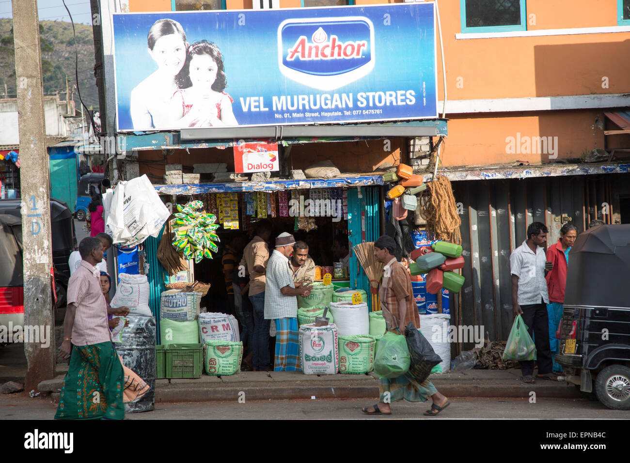 Shops in town of Haputale, Badulla District, Uva Province, Sri Lanka