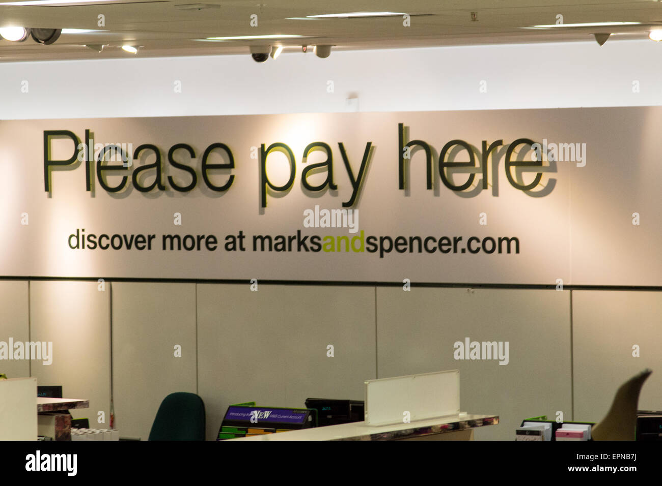 Marks and Spencer payment counter Stock Photo - Alamy