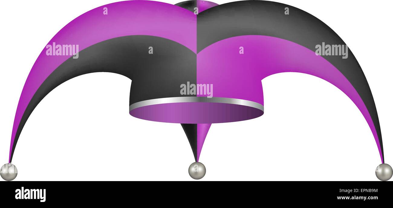 Jester hat in black and purple design 