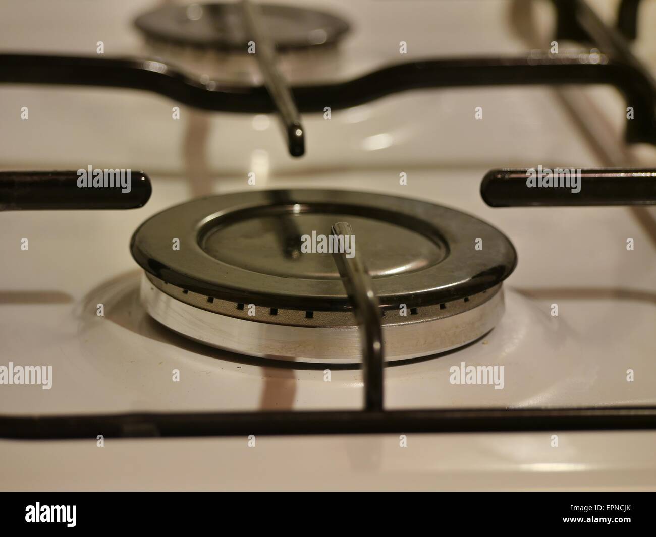 white and black gas cooker Stock Photo