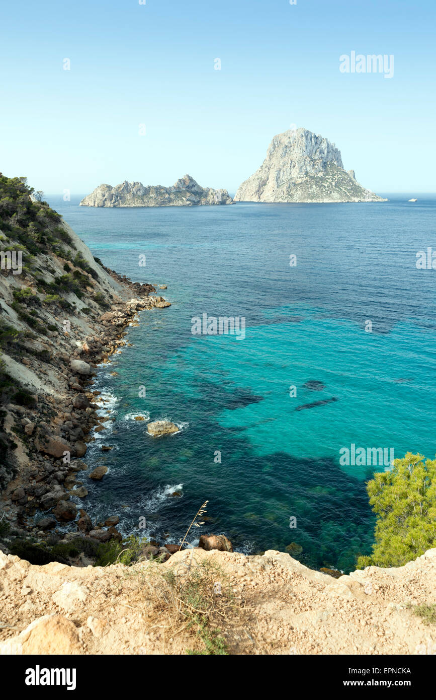 Ibiza Es Vedra and Vedranell from coast Stock Photo