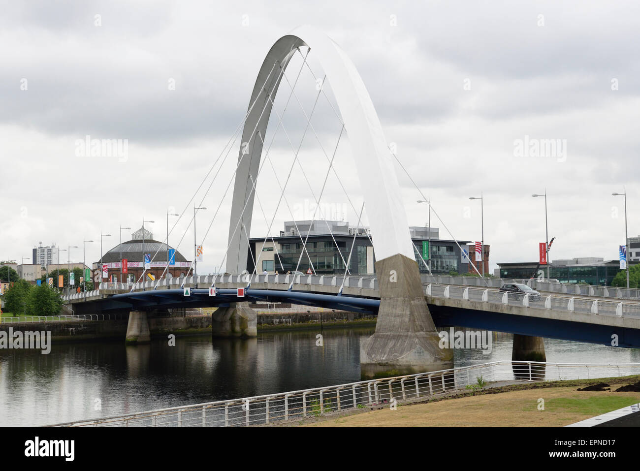 Clyde Arc bridge River Clyde Glasgow Scotland UK Stock Photo