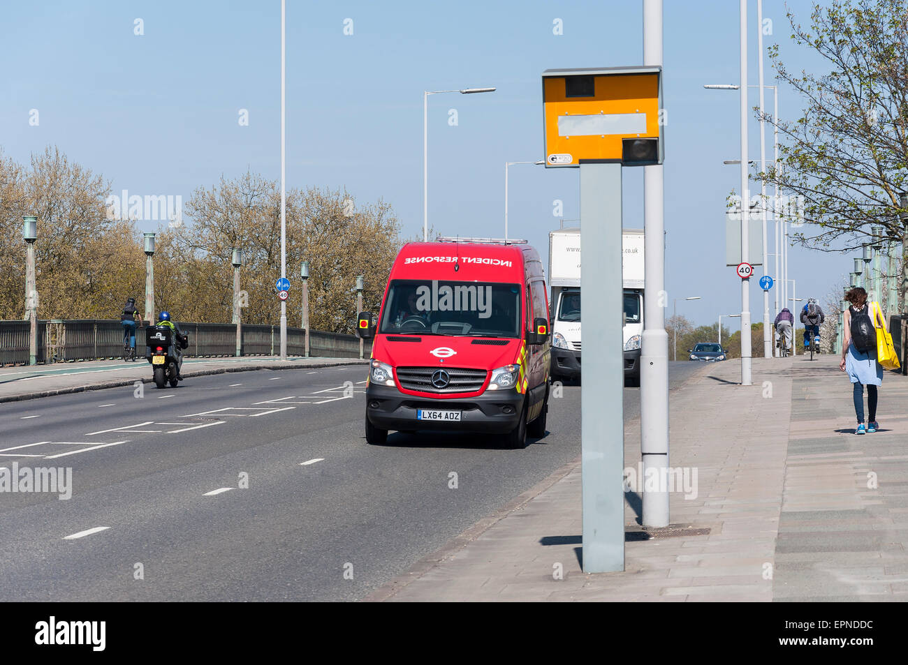 Speed camera on Twickenham Bridge, Twickenham, London Borough of Richmond upon Thames, Greater London, England, United Kingdom Stock Photo