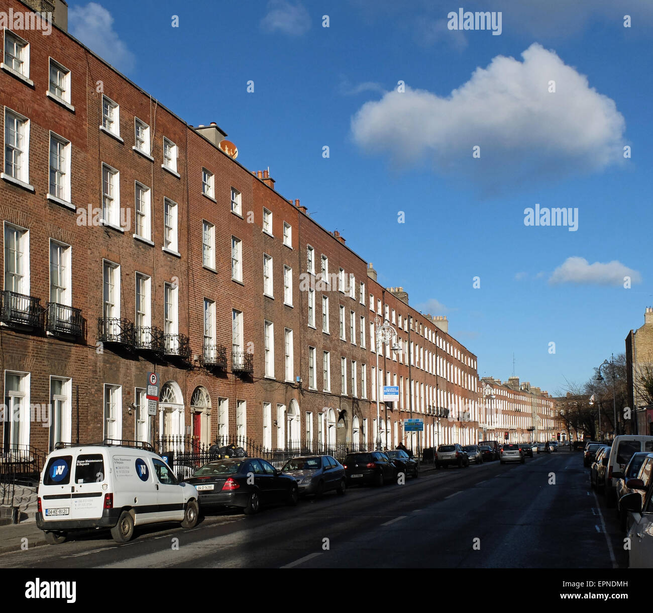 Georgian Street in Dublin. Stock Photo