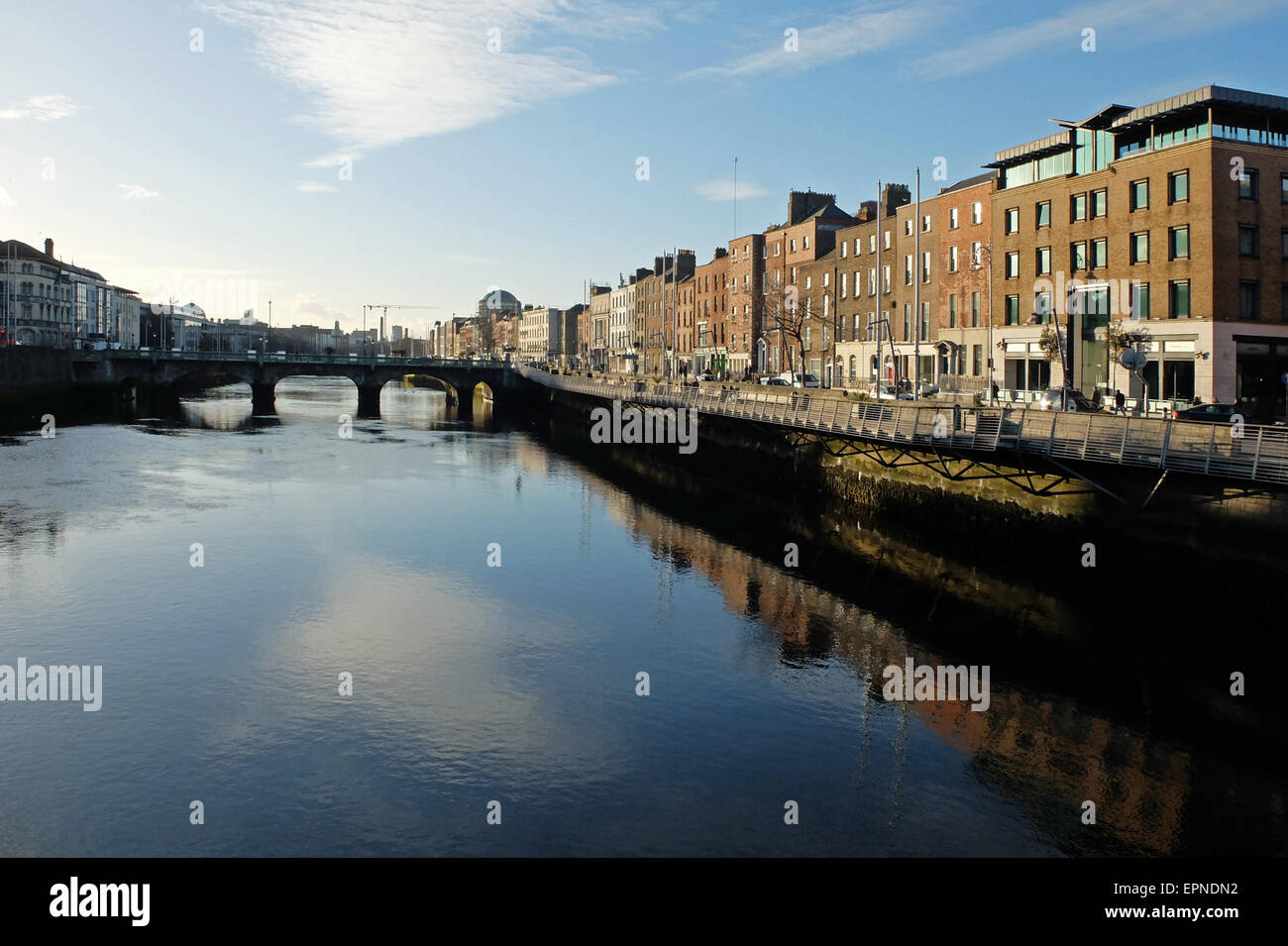 Ormond Quay Lower, from the Ha'penny Bridge, Dublin Stock Photo Alamy