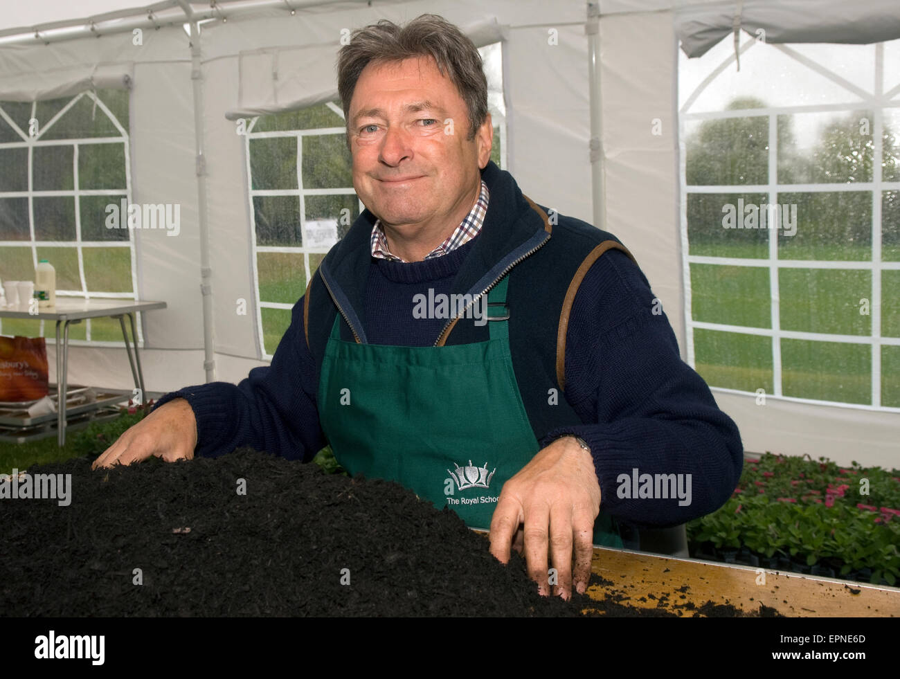 Celebrity TV gardener Alan Titchmarsh at an annual Grow For It event which aims to educate youngsters about nature and gardening, Royal School... Stock Photo