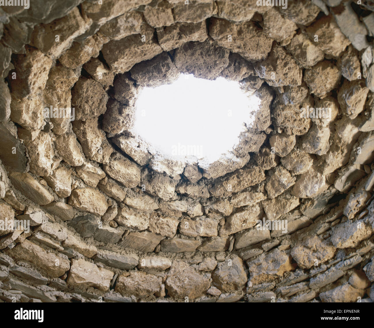 Prehistory. Copper Age. Circular tomb. Interior. Los Millares. Archaeological site. Near Santa