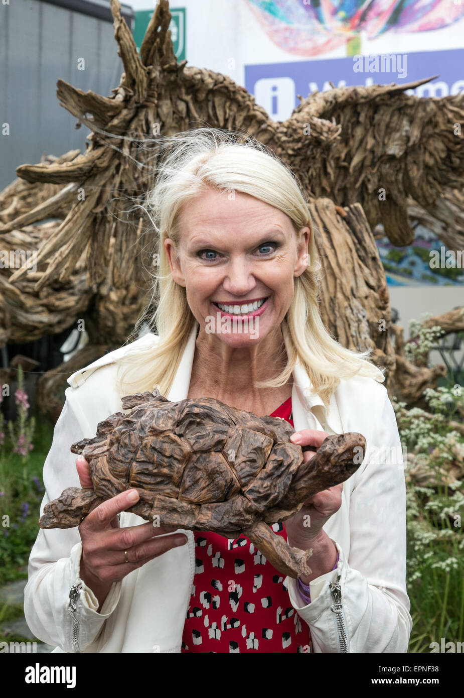 Anneka Rice,Welsh television and radio presenter,at the RHS Chelsea Flower show Stock Photo