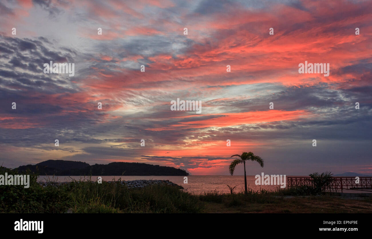 Colourful skies during sunset. Stock Photo