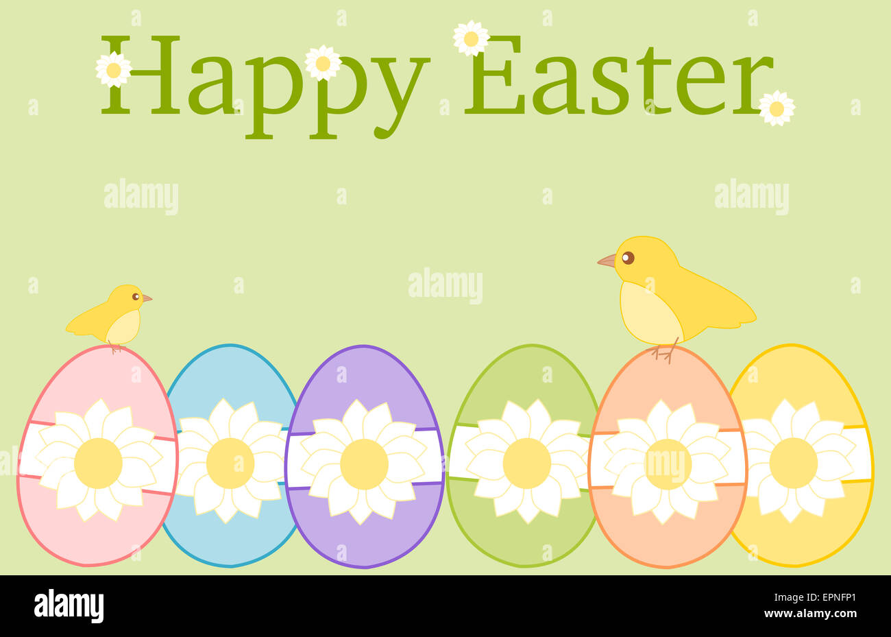 Easter eggs with flowers background Stock Photo - Alamy