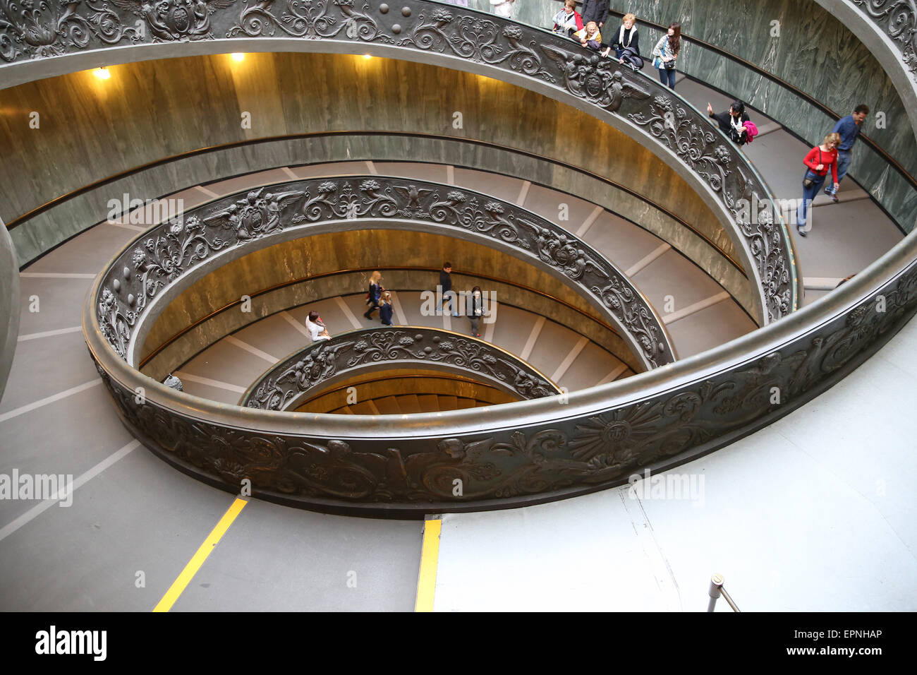 Bramante Staircase. Vatican Museums. Designed by Giuseppe Momo, 1932, inspired by spiral staircase designed by Bramante Stock Photo