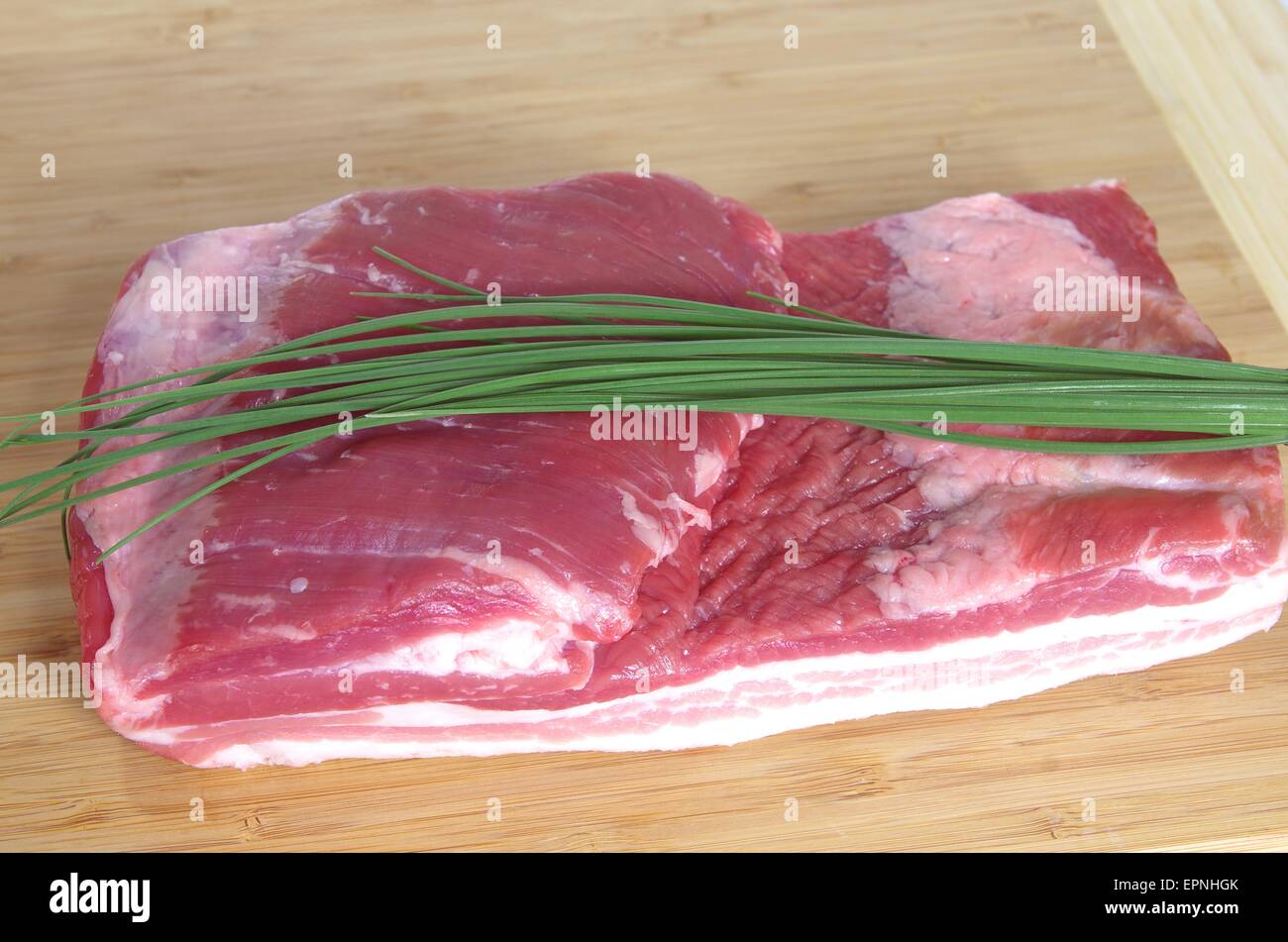 raw bacon Stock Photo