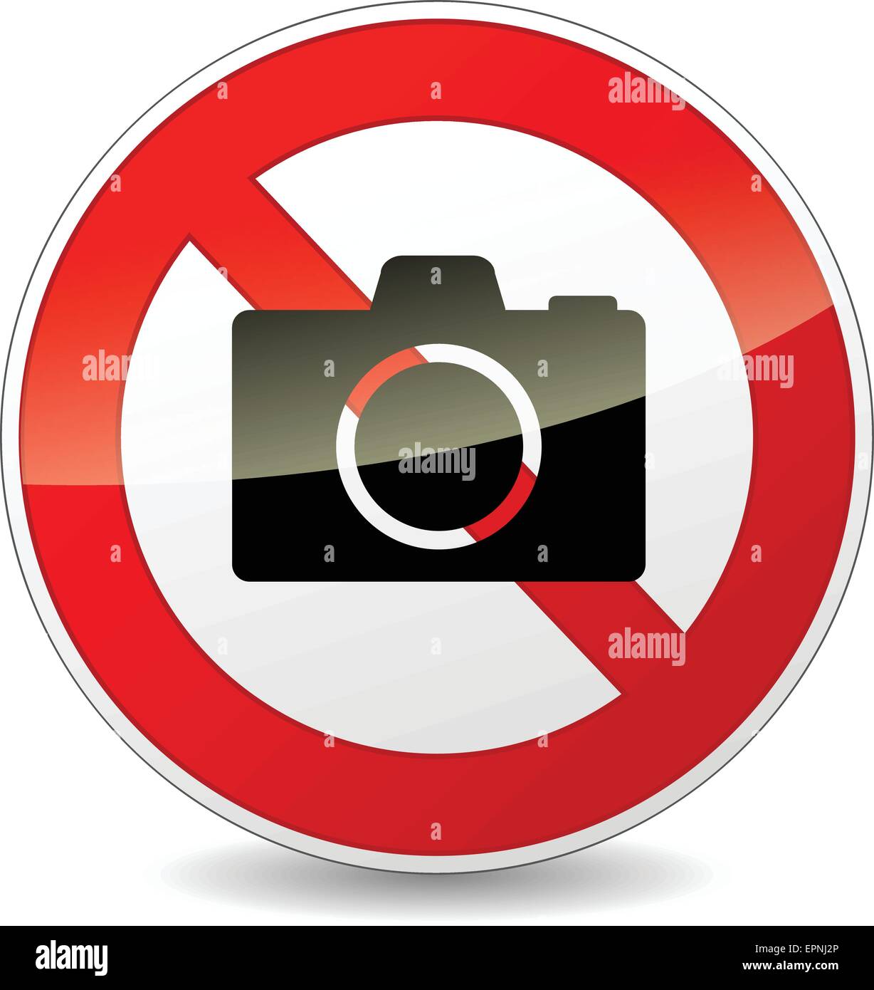 illustration of no photography sign isolated on white background Stock Vector