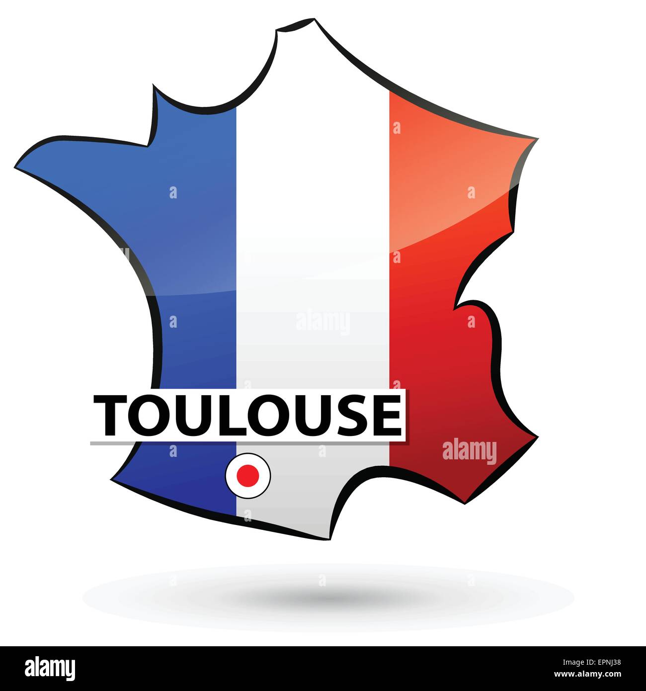 illustration of french map icon for toulouse Stock Vector