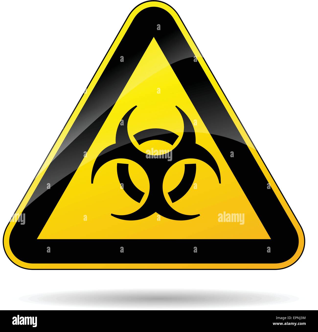 illustration of yellow triangle sign for biohazard Stock Vector