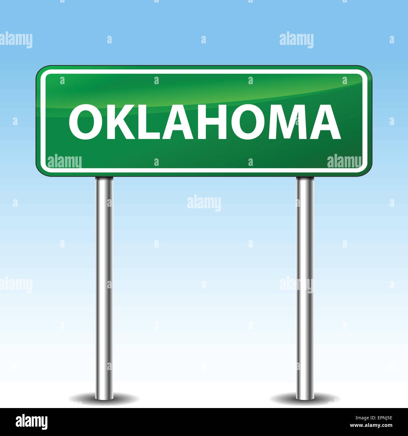 Illustration of oklahoma green metal road sign Stock Vector