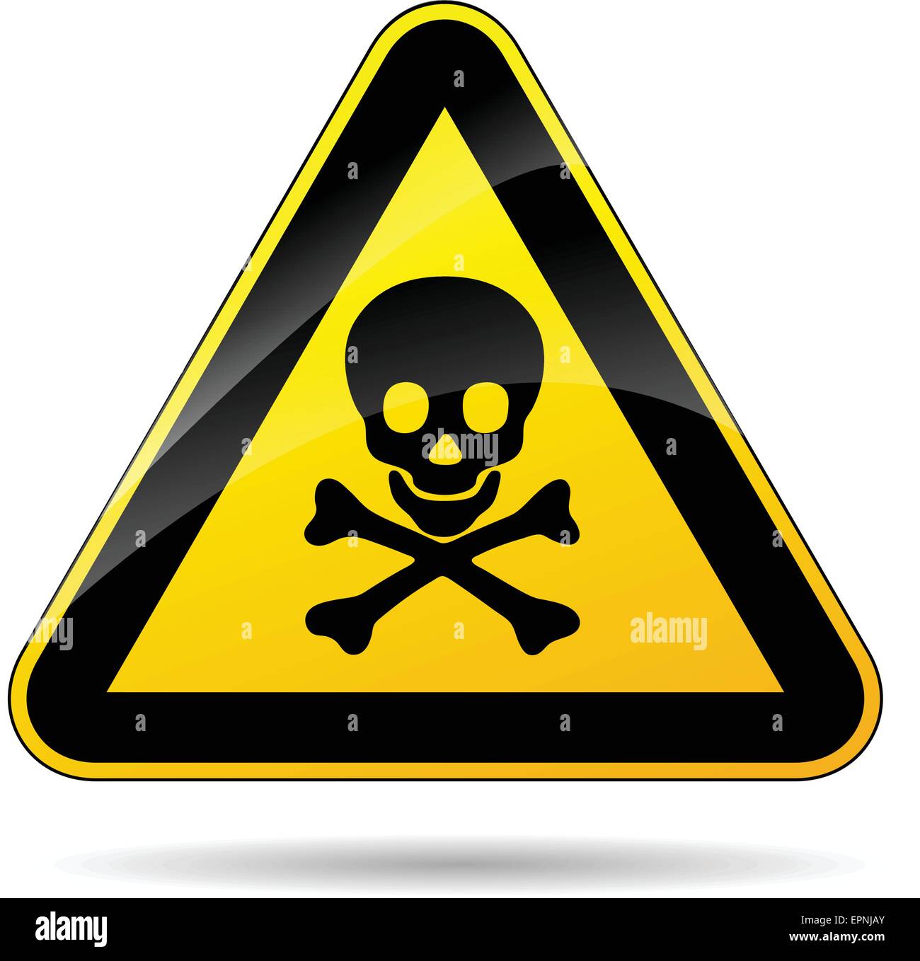 illustration of risk of dead triangle yellow sign Stock Vector