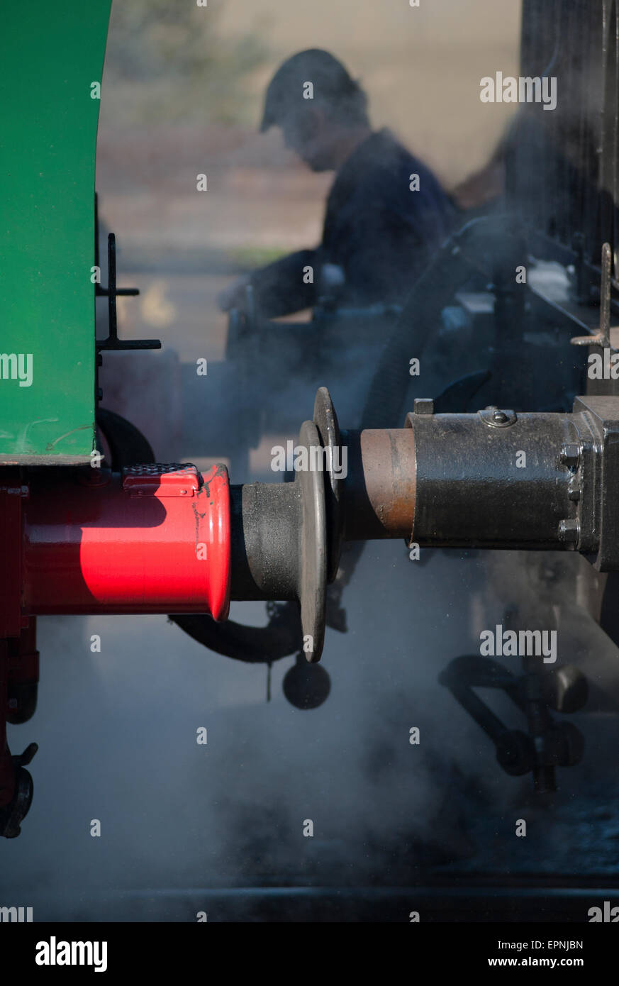 decoupling steam train Stock Photo