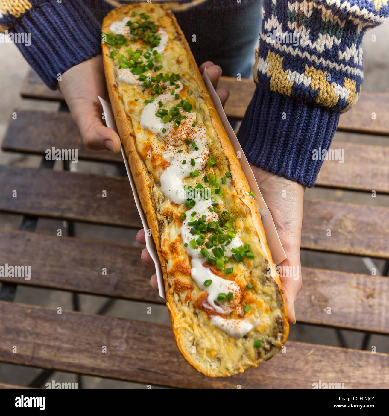 Polish fast-food Zapiekanka (casserole Stock Photo - Alamy