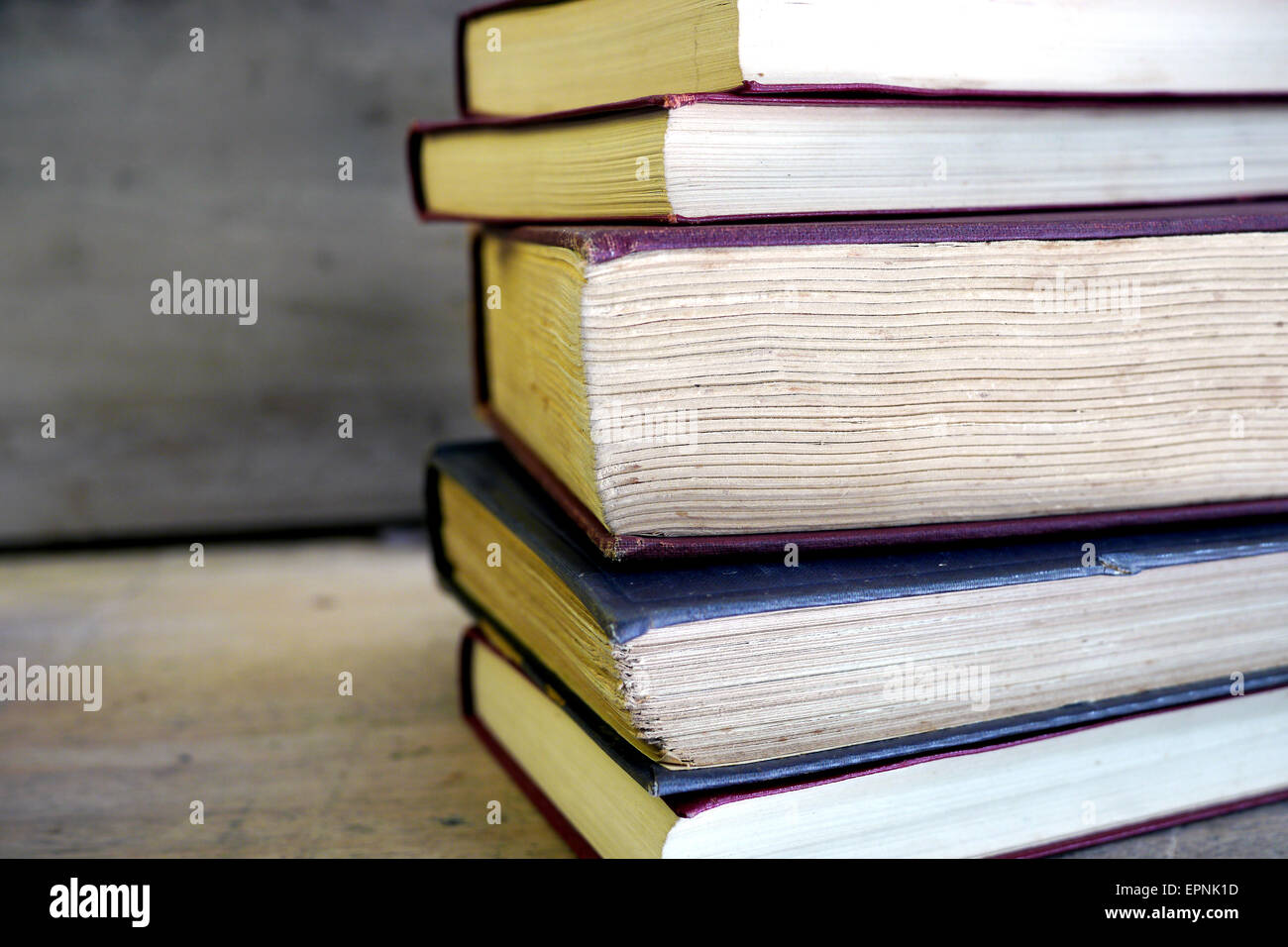 old hardcover books in a classroom Stock Photo Alamy