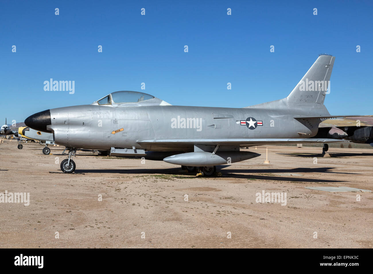 North American F86 Sabre of the USAF Stock Photo