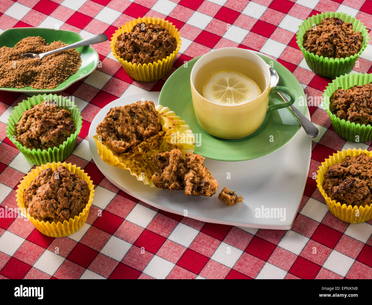 Zucchini oatmeal muffins Stock Photo
