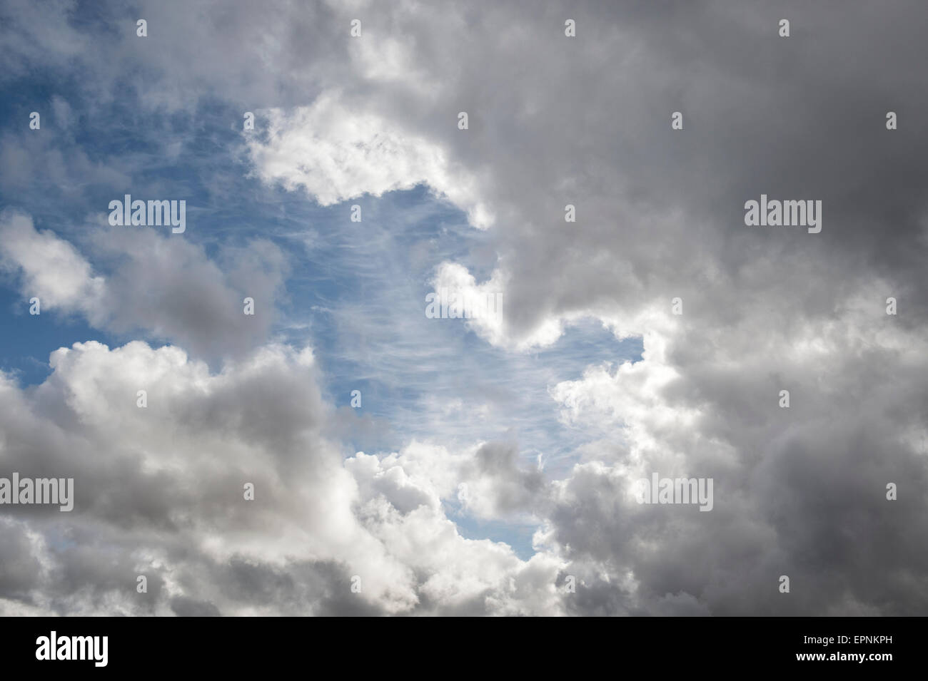 Rain clouds and blue sky. Scotland Stock Photo