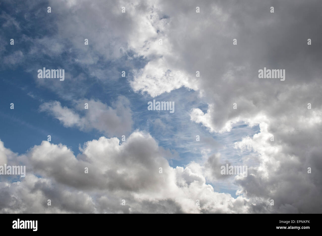 Rain clouds and blue sky. Scotland Stock Photo