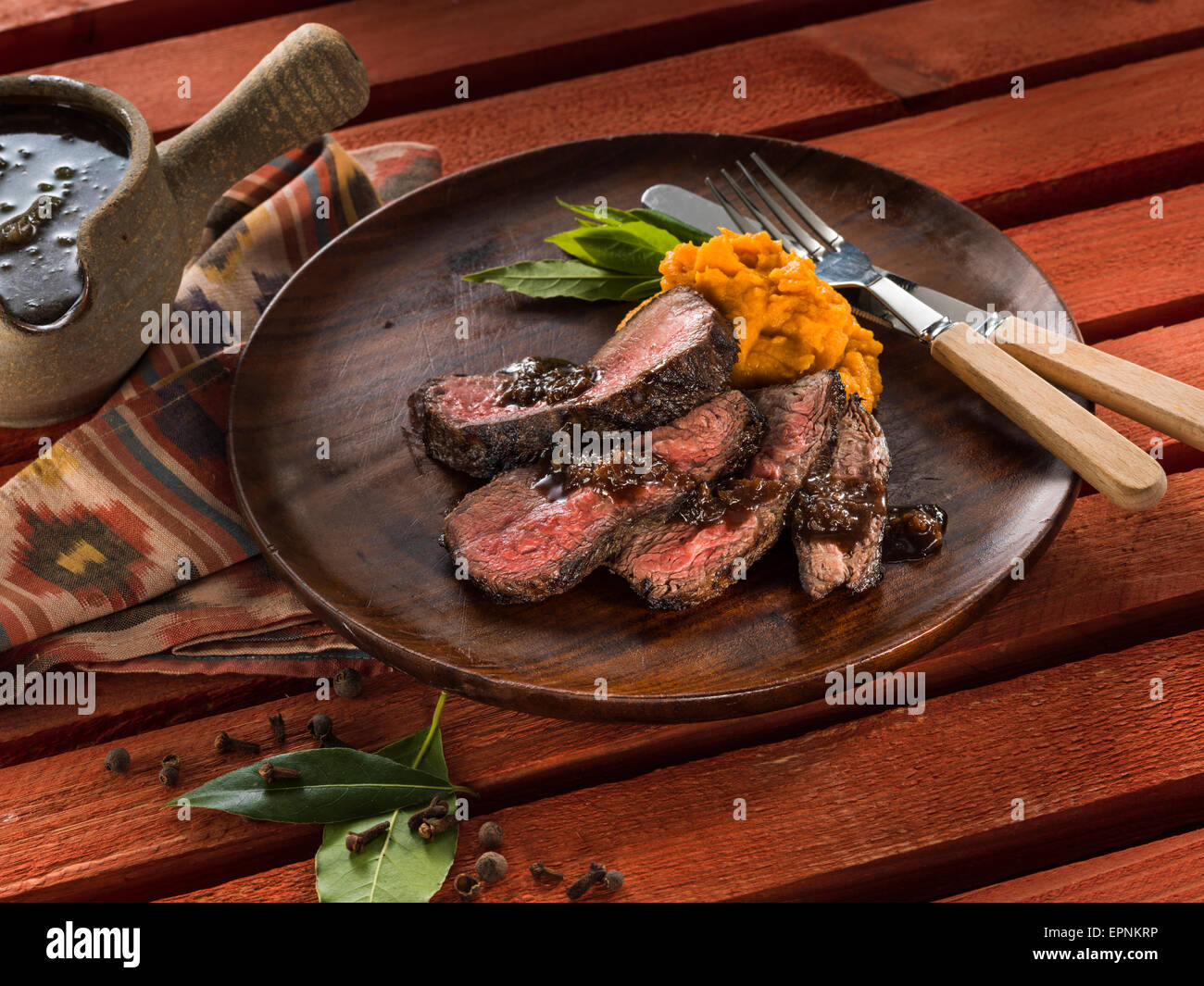 Steak and sweet potato hi-res stock photography and images - Alamy