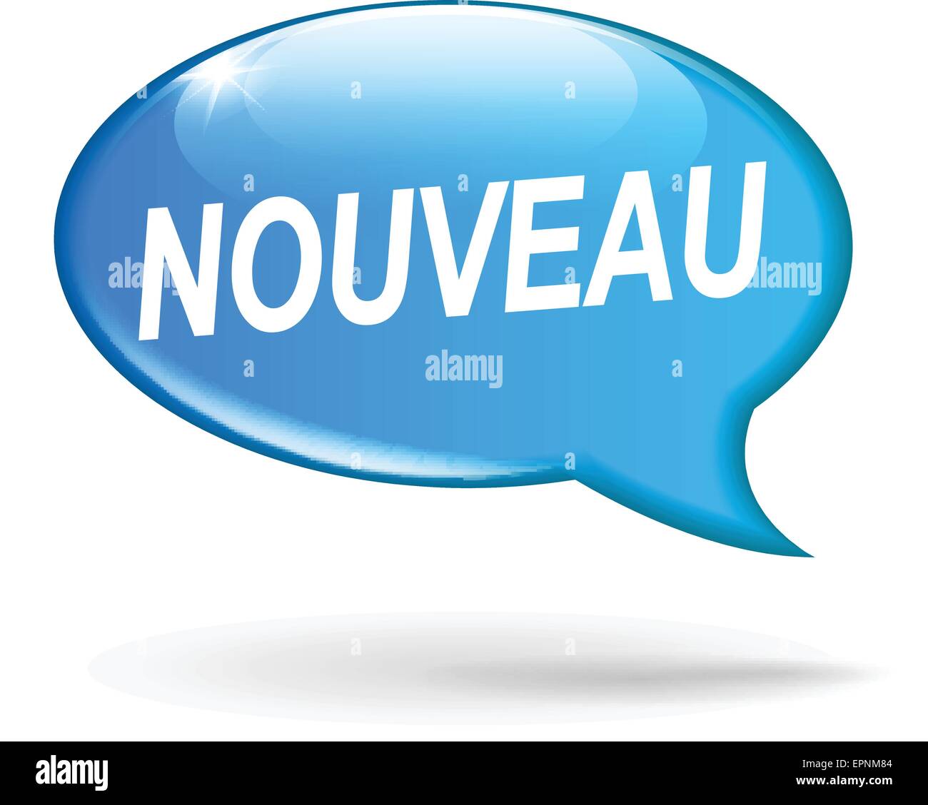 french translation for new blue speech bubble Stock Vector