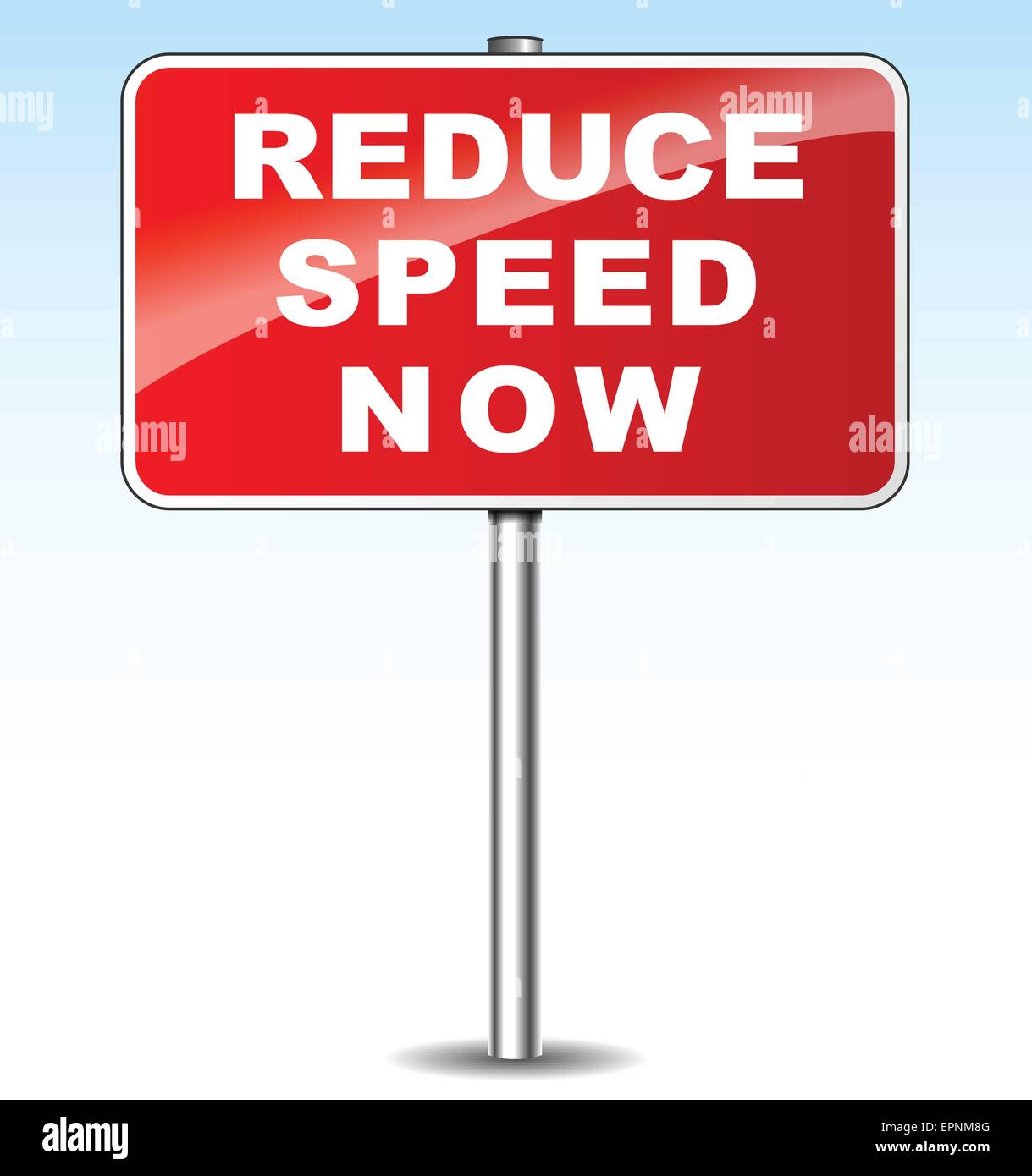 illustration of red metal sign for reduce speed Stock Vector
