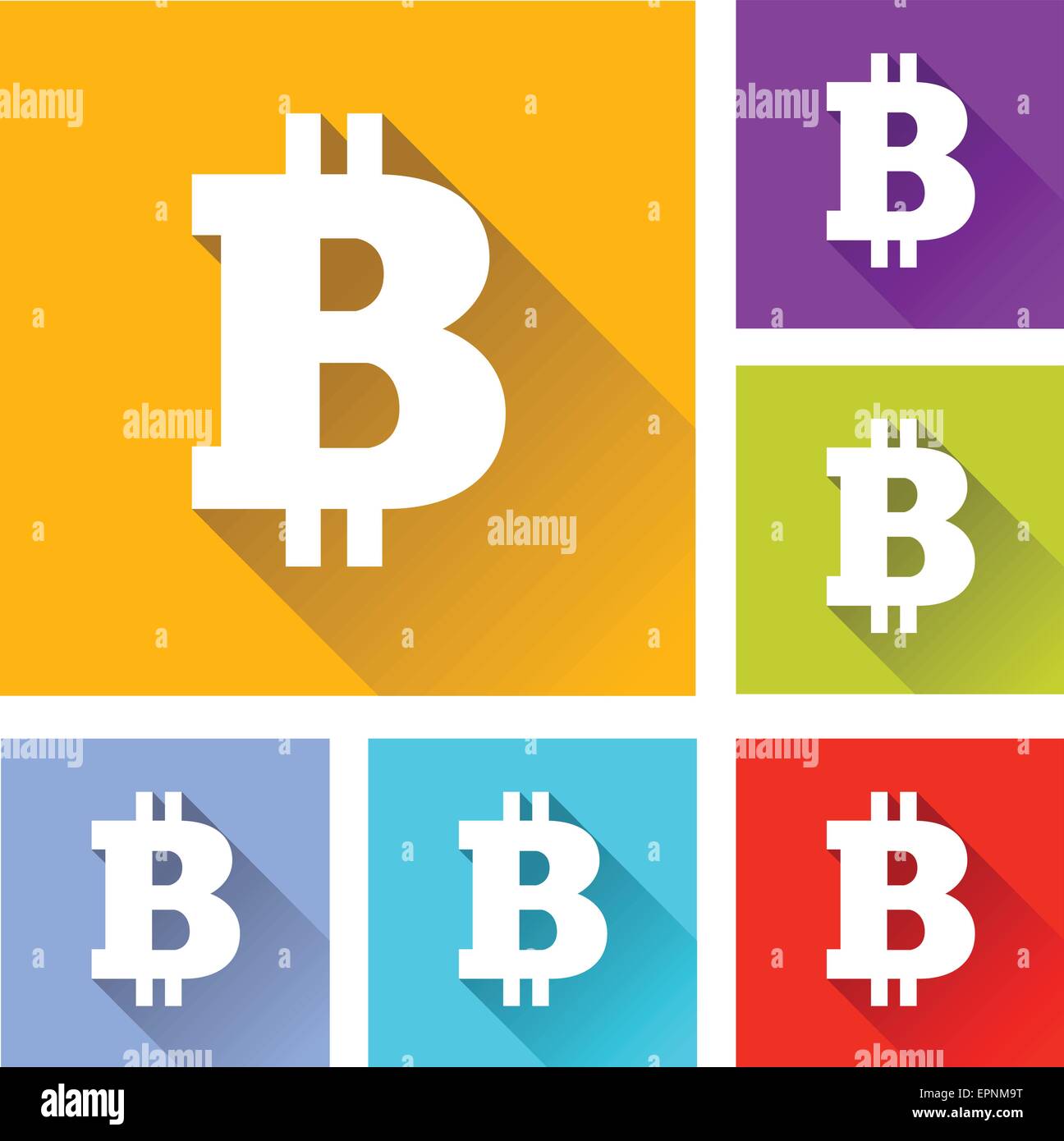 illustration of flat design set icons for bitcoin Stock Vector Image ...