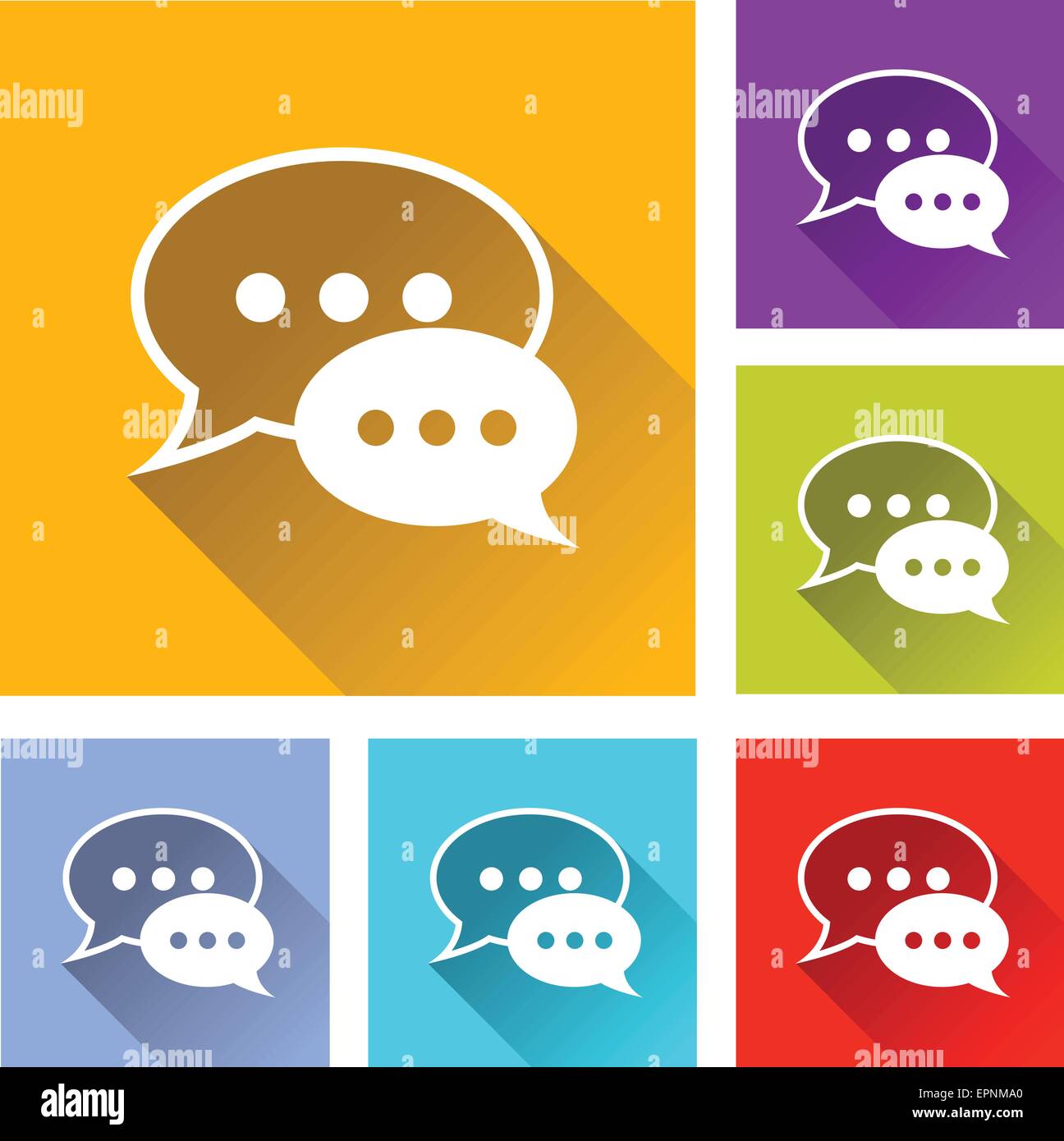 illustration of flat design set icons for speech bubbles Stock Vector ...