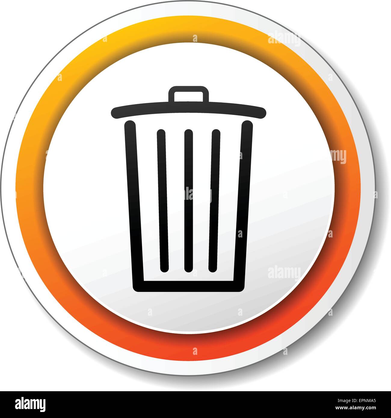 illustration of white and orange icon for delete Stock Vector Image ...