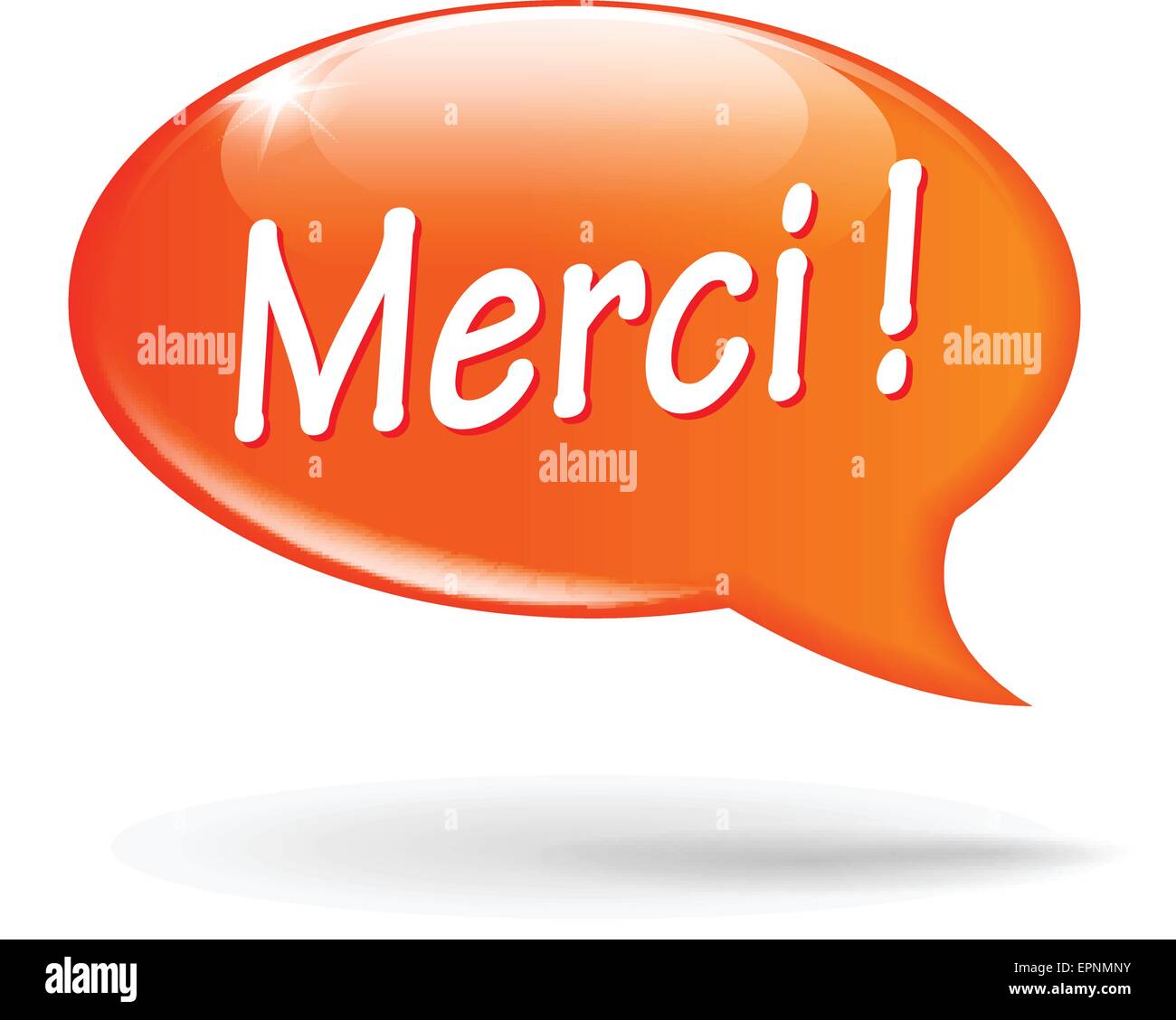 French translation for thanks orange speech bubble Stock Vector Image ...