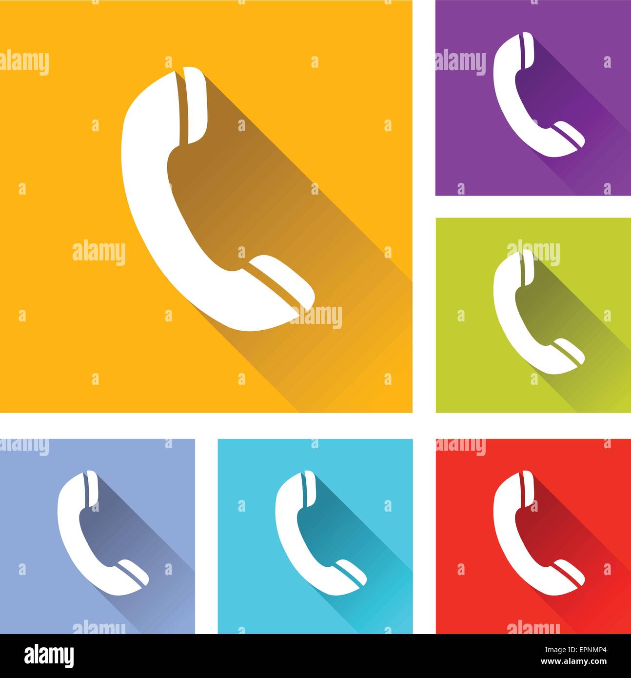 illustration of flat design set icons for phone Stock Vector Image ...