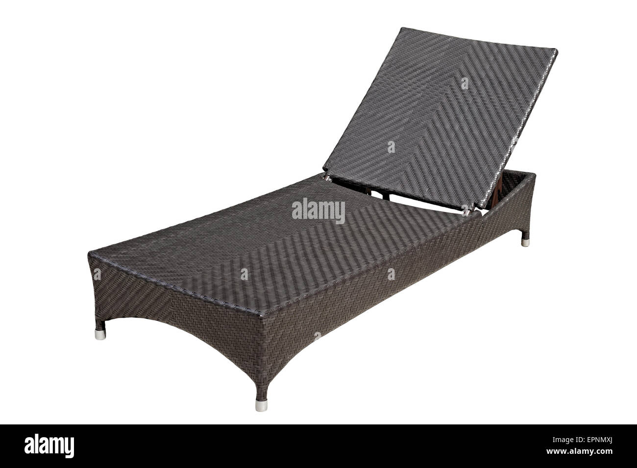 woven wood sunbed isolated on white background Stock Photo Alamy