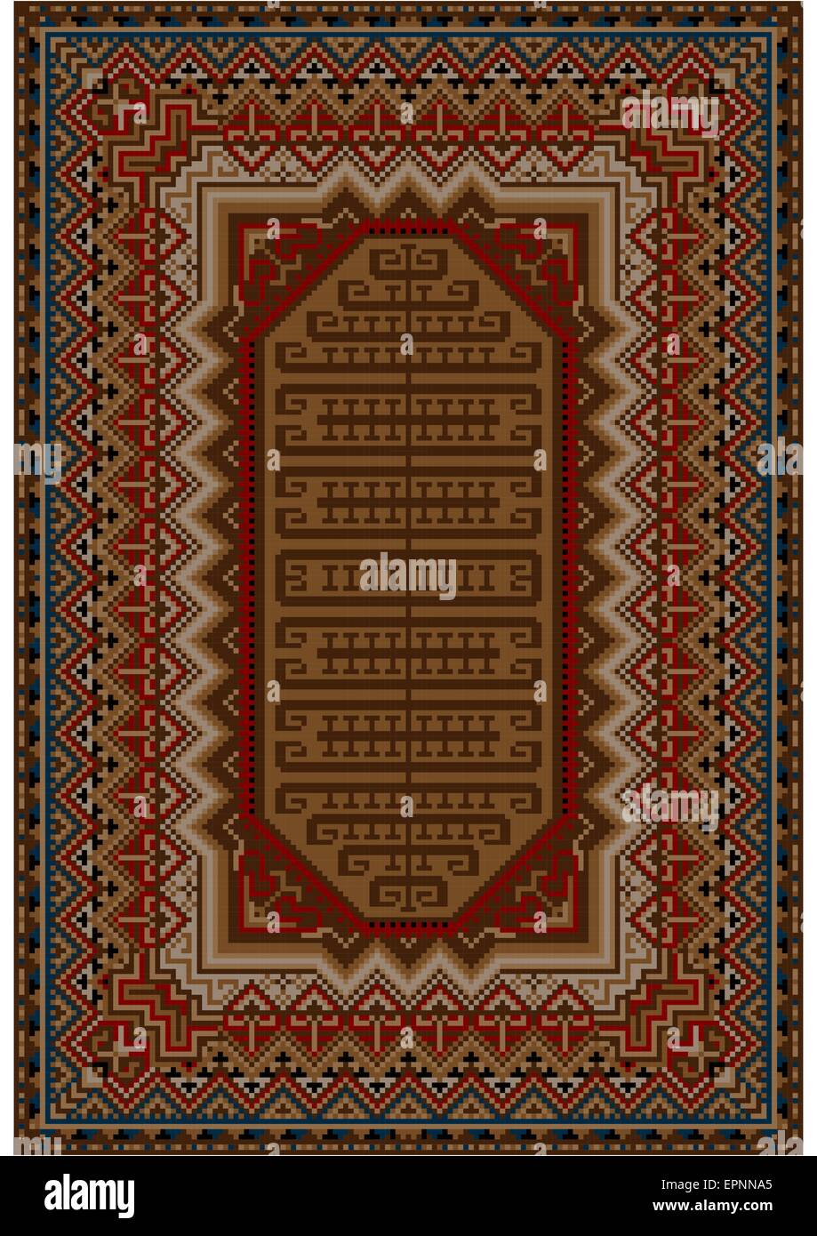 Vintage oriental rug with beige and brown shades Stock Vector Image ...