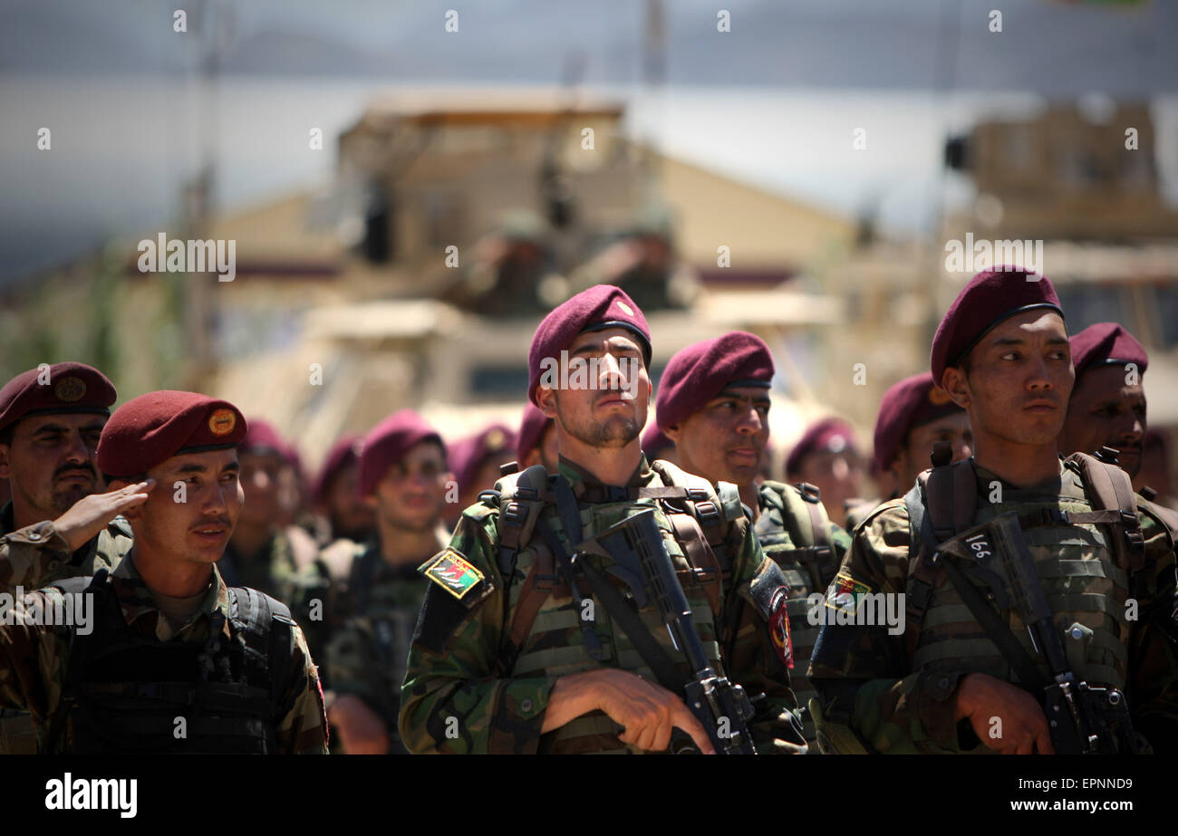 Kabul, Afghanistan. 20th May, 2015. An Afghan Commando Attends A 