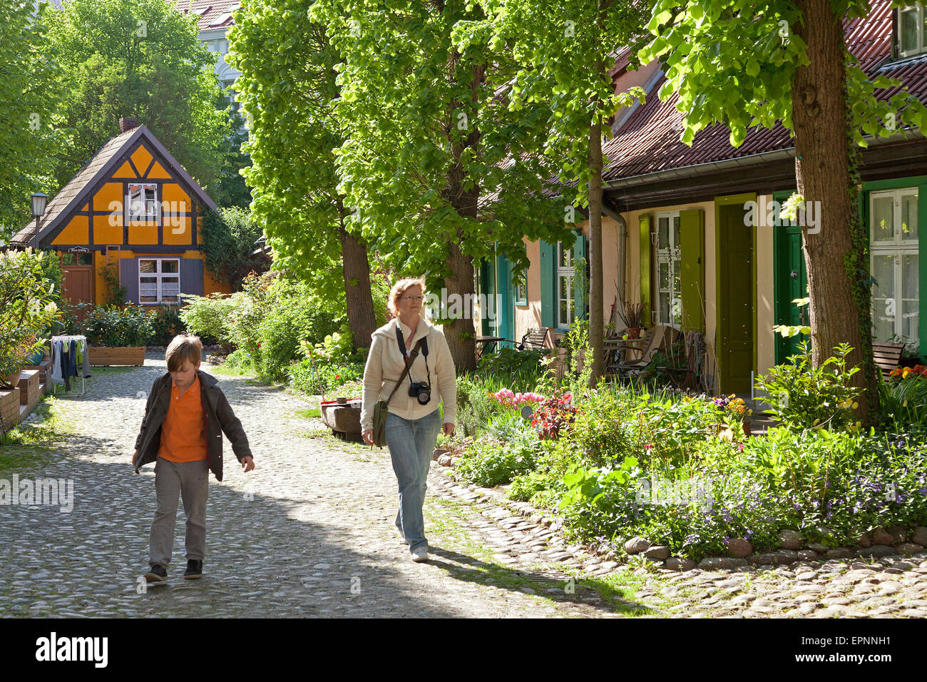 frame house, beim Johanniskloster, Stralsund, Mecklenburg-West Pomerania, Germany Stock Photo