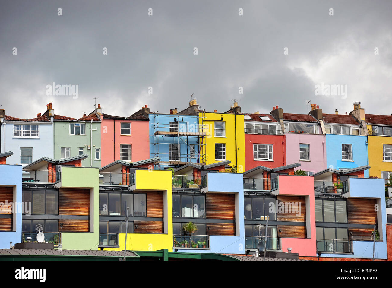 Colourful terraced houses in Bristol Stock Photo Alamy