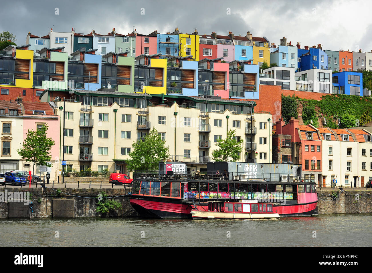 Bristol harbour colourful houses hires stock photography and images