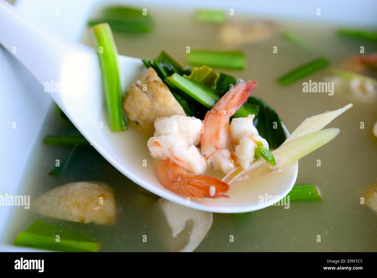 Ingredients for Thai soup, Tom Yum Kung Stock Photo