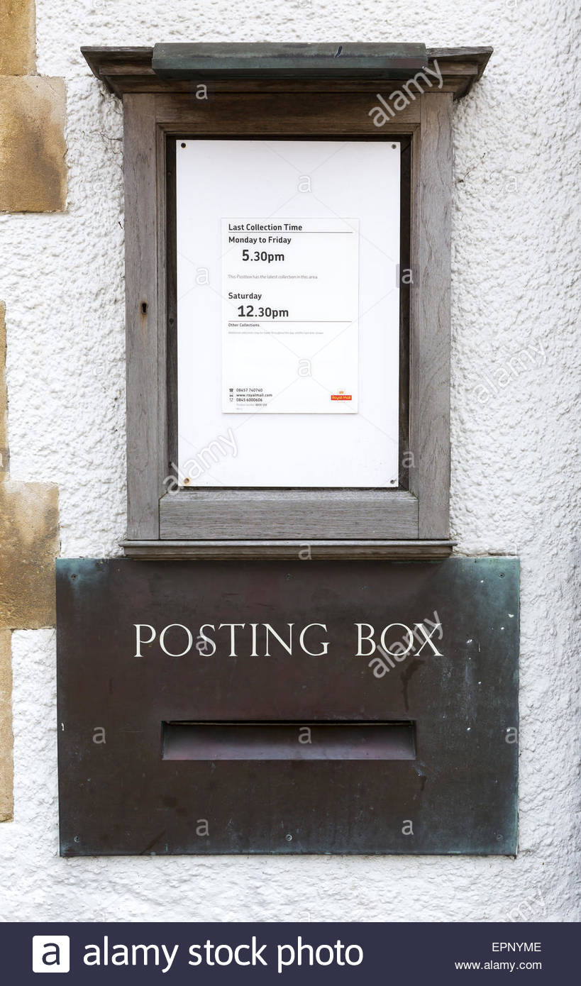Post Box Collection Times Stock Photos & Post Box Collection Times