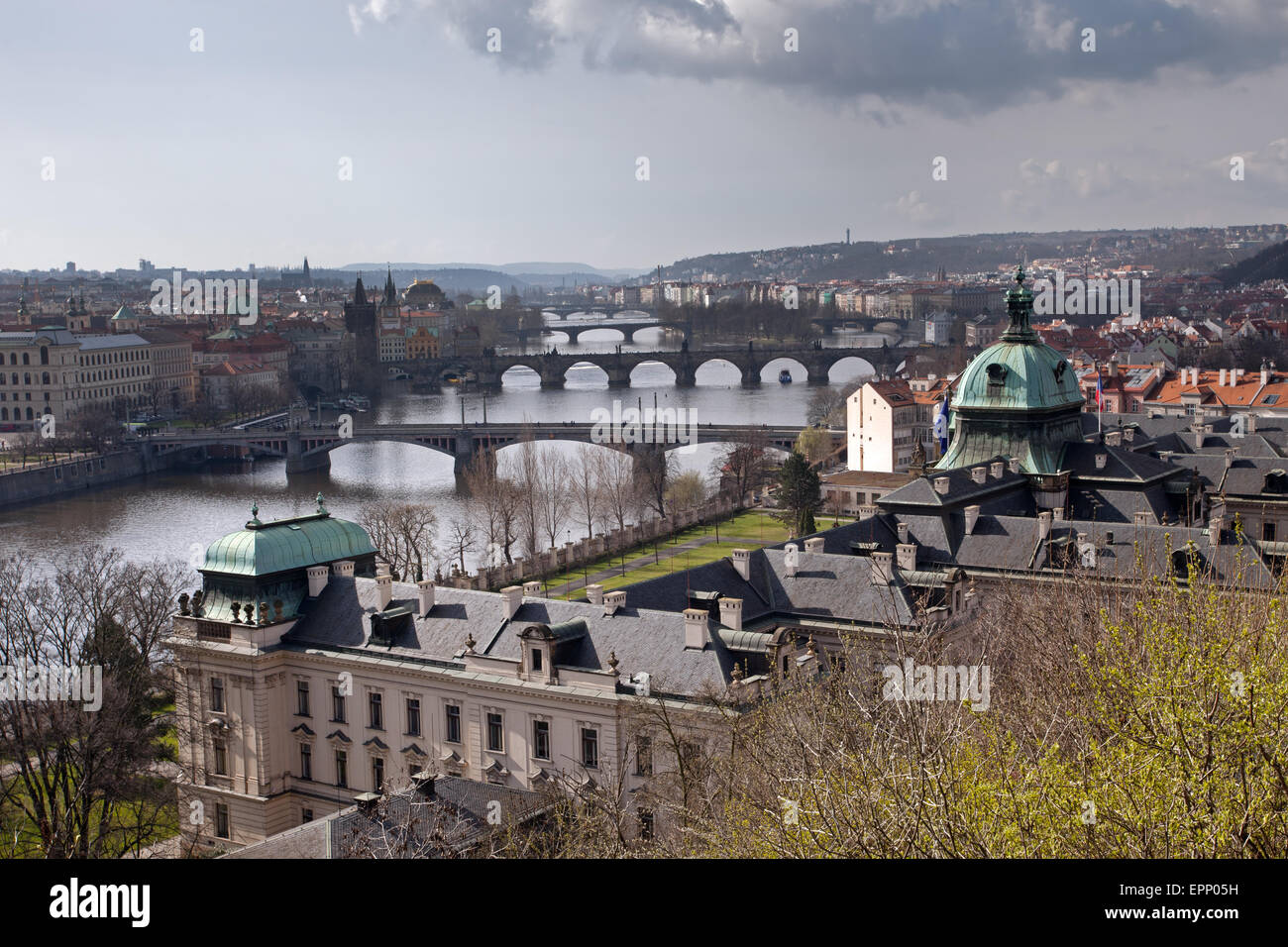 Letna Park: Prague Bridges Stock Photo