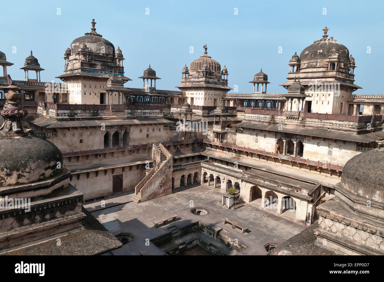 Jahangir Mahal or Orchha Palace is citadel and garrison located in Orchha. Madhya Pradesh. India Stock Photo