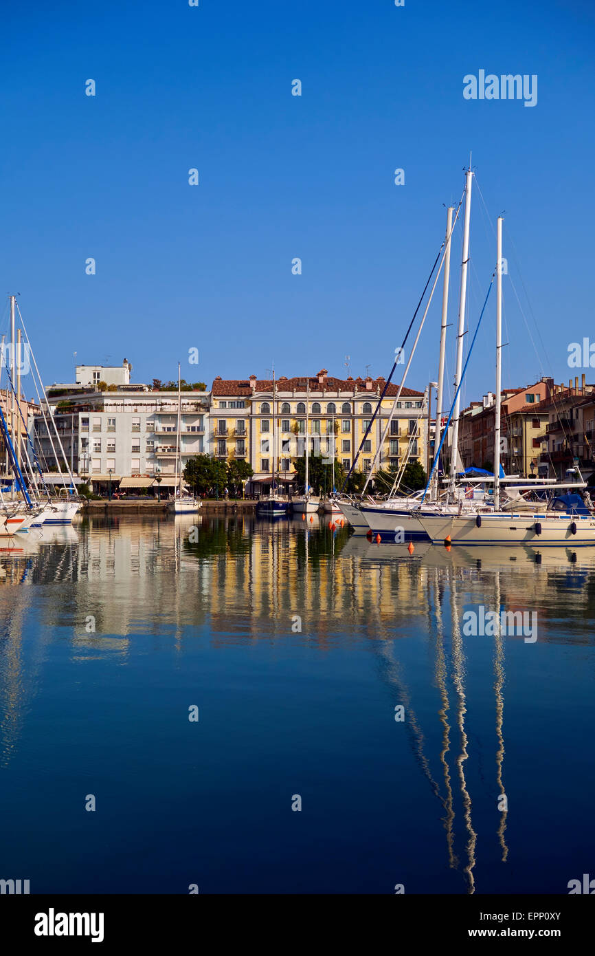 The Central Harbour in the Old Town Of Grado, Friuli - Venezia Giulia, Italy, Adriatic Sea. Stock Photo